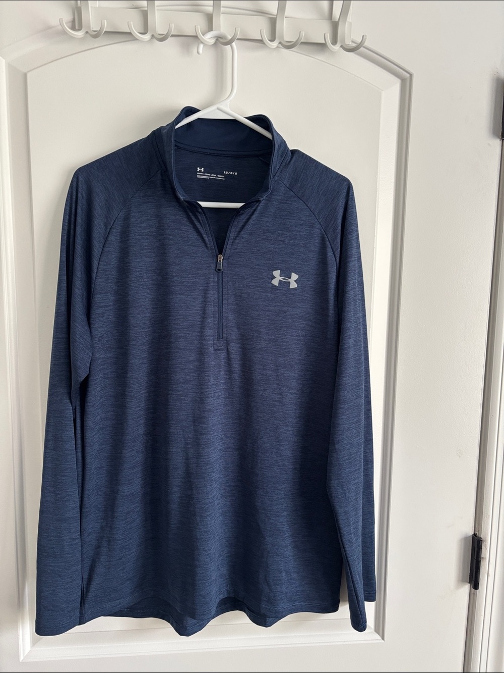 Under Armour Men's Large Blue Heather Quarter-Zip Performance Athletic Pullover
